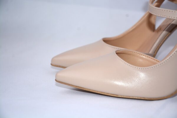 Ginevra slingback a punta da donna in pelle beige tacco 9 - immagine 8