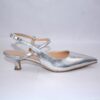 Perla slingback argento a punta da donna tacco 3