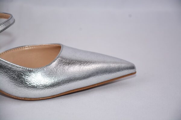 Perla slingback argento a punta da donna tacco 3 - immagine 3
