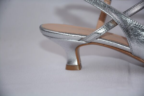 Perla slingback argento a punta da donna tacco 3 - immagine 5
