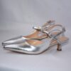 Perla slingback argento a punta da donna tacco 3 - immagine 2