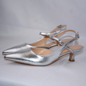 Perla slingback argento a punta da donna tacco 3