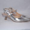 Perla slingback argento a punta da donna tacco 3 - immagine 8