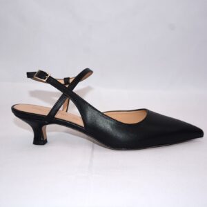 Perla slingback nera a punta da donna tacco 3