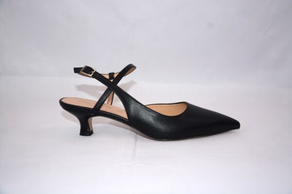 Perla slingback nera a punta da donna tacco 3