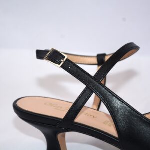 Perla slingback nera a punta da donna tacco 3