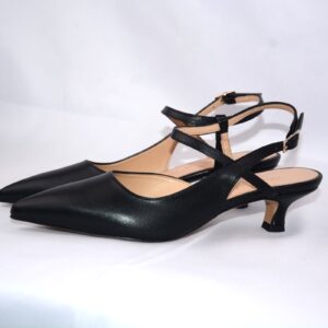 Perla slingback nera a punta da donna tacco 3