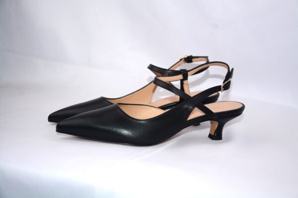 Perla slingback nera a punta da donna tacco 3 - immagine 5