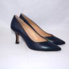 Cenerentola dècolletè blu a punta in pelle tacco 7 - immagine 5