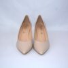 Cenerentola dècolletè a punta in pelle beige tacco 7 - immagine 4