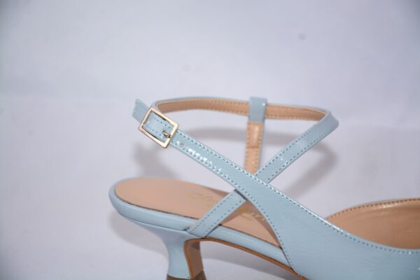 Perla slingback a punta da donna in naplak azzurro tacco 3 - immagine 4