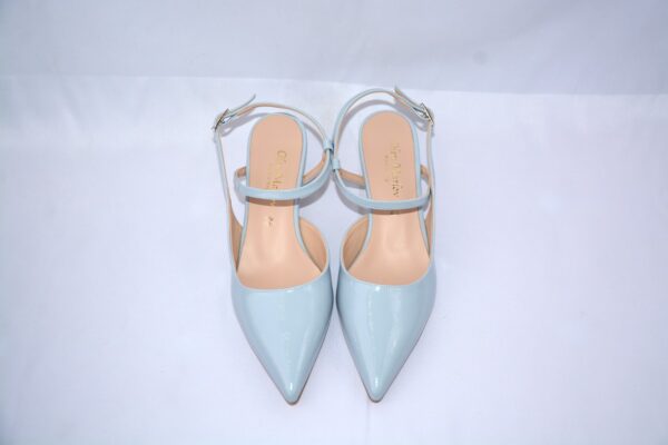 Perla slingback a punta da donna in naplak azzurro tacco 3 - immagine 5