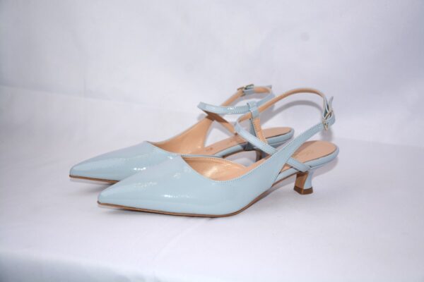 Perla slingback a punta da donna in naplak azzurro tacco 3 - immagine 2