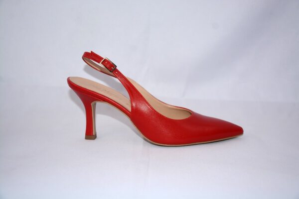 Ofelia slingback rossa a punta da donna tacco 7