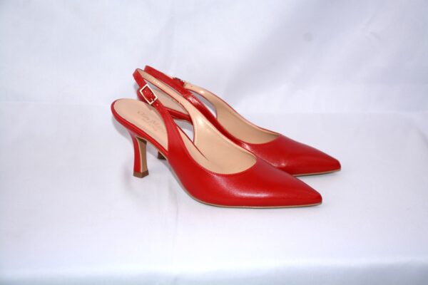 Ofelia slingback rossa a punta da donna tacco 7 - immagine 6