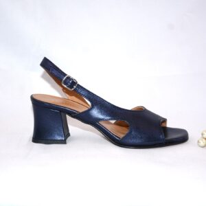 Sakura sandali blu da donna in pelle tacco 5