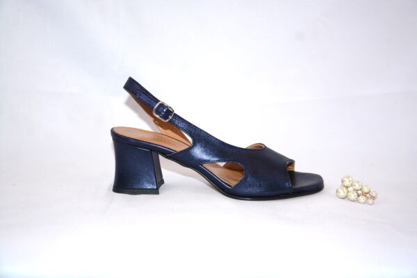 Sakura sandali blu da donna in pelle tacco 5