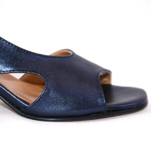 Sakura sandali blu da donna in pelle tacco 5