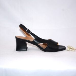 Sakura sandali neri da donna in pelle tacco 5