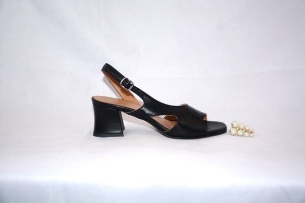 Sakura sandali neri da donna in pelle tacco 5