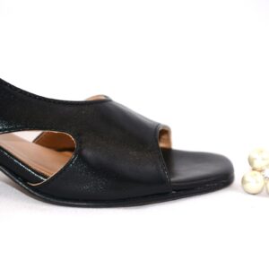 Sakura sandali neri da donna in pelle tacco 5