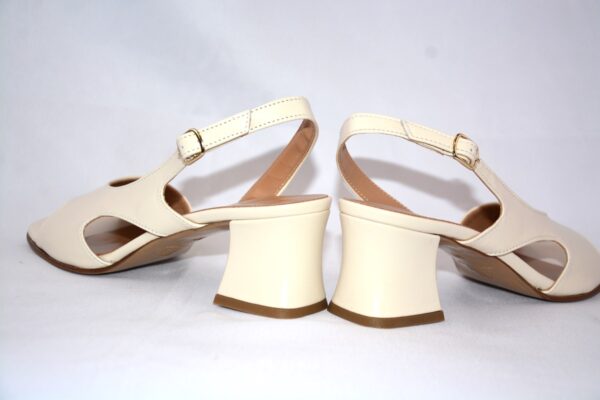 Sakura sandali donna color panna in pelle tacco 5 - immagine 5