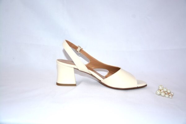 Sakura sandali donna color panna in pelle tacco 5 - immagine 6