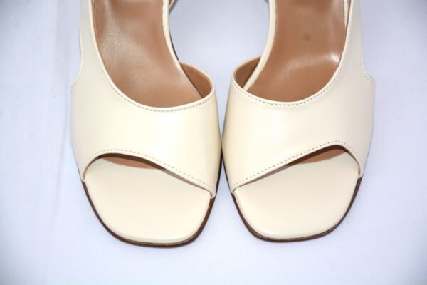 Sakura sandali donna color panna in pelle tacco 5 - immagine 7