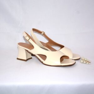 Sakura sandali donna color panna in pelle tacco 5