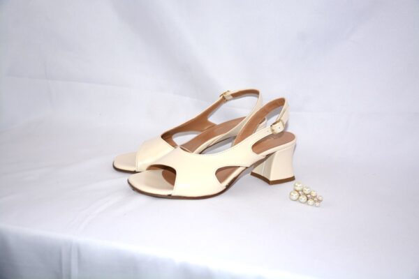Sakura sandali donna color panna in pelle tacco 5 - immagine 9