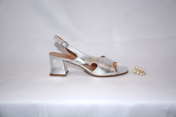 Sakura sandali argento da donna in pelle tacco 5 - immagine 2