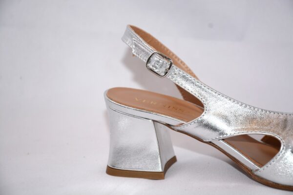 Sakura sandali argento da donna in pelle tacco 5 - immagine 4