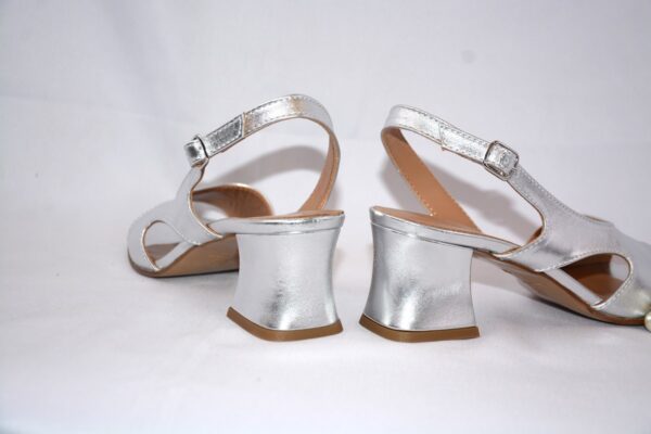 Sakura sandali argento da donna in pelle tacco 5 - immagine 5