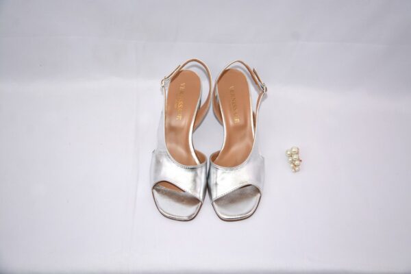 Sakura sandali argento da donna in pelle tacco 5 - immagine 8