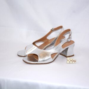 Sakura sandali argento da donna in pelle tacco 5