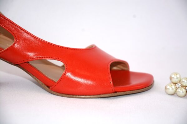 Sakura sandali rosse da donna in pelle tacco 5 - immagine 2
