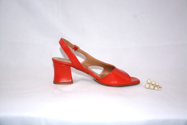 Sakura sandali rosse da donna in pelle tacco 5 - immagine 4