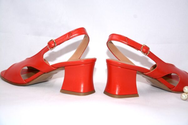 Sakura sandali rosse da donna in pelle tacco 5 - immagine 5