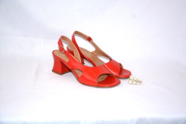 Sakura sandali rosse da donna in pelle tacco 5 - immagine 8