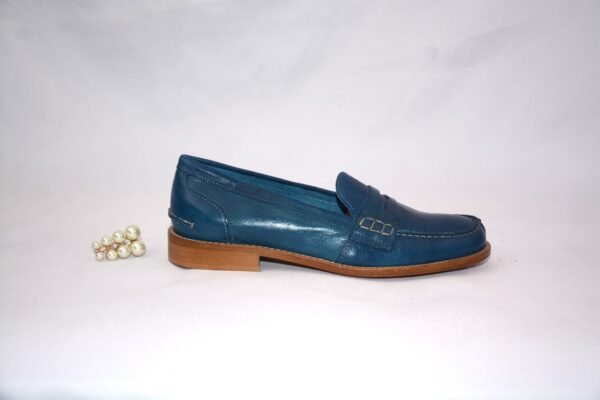 Silvestro mocassini blu jeans donna in pelle - immagine 5