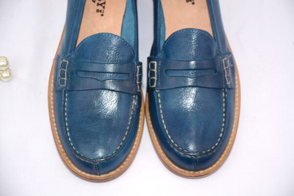 Silvestro mocassini blu jeans donna in pelle - immagine 8