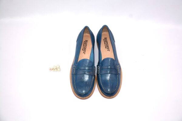 Silvestro mocassini blu jeans donna in pelle - immagine 9
