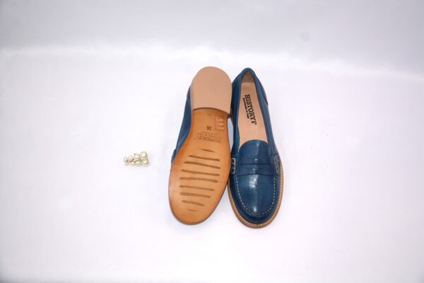 Silvestro mocassini blu jeans donna in pelle - immagine 3