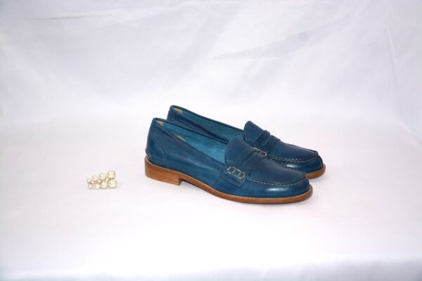 Silvestro mocassini blu jeans donna in pelle - immagine 10