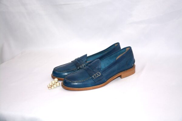 Silvestro mocassini blu jeans donna in pelle - immagine 11