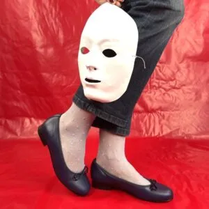 Ballerine blu con soletta estraibile Giada artigianale