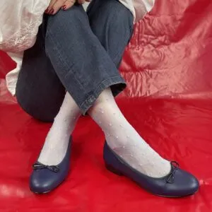 Ballerine blu con soletta estraibile Giada artigianale