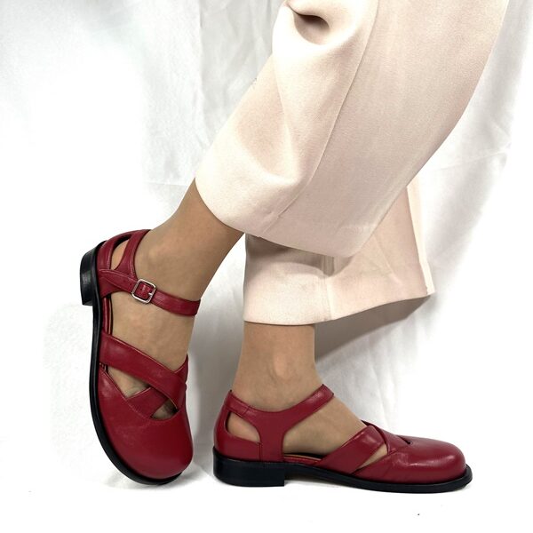 Scarpe basse in morbida nappa color ciliegia realizzate artigianalmente!