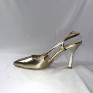 Slingback oro a punta in pelle Ginevra artigianale
