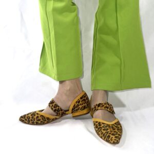 Scarpe basse in pelle leopardata Paolina artigianale